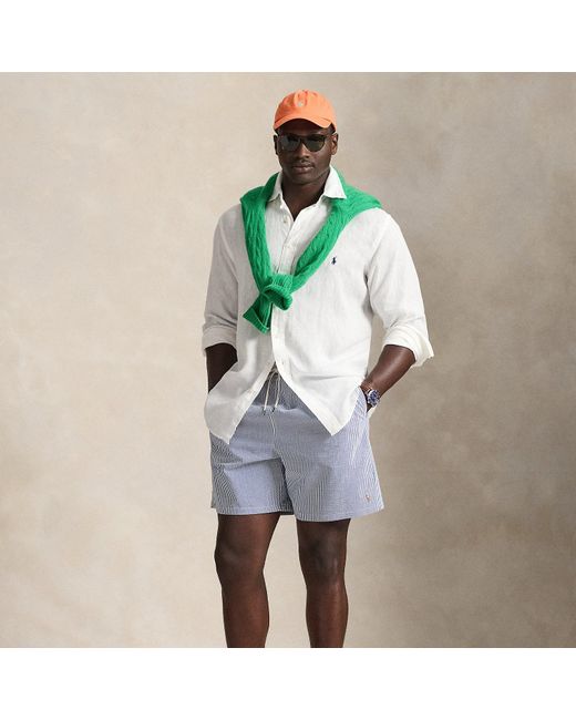 Ralph Lauren Green Traveler Classic Fit Swim Trunk for men