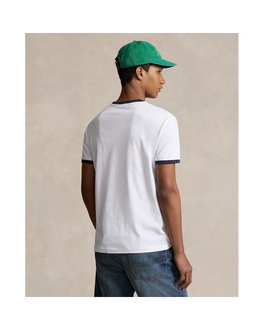 Camiseta de punto Classic Fit Polo Ralph Lauren de hombre de color White
