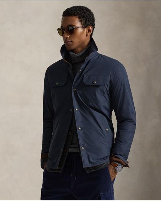 Polo Ralph Lauren Brown Reversible Suede-Taffeta Shirt Jacket for men
