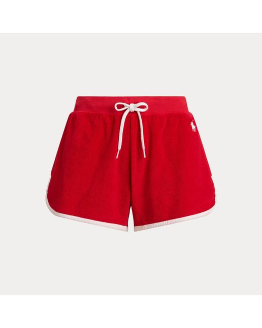 Polo Ralph Lauren Red Terry Drawstring Shorts