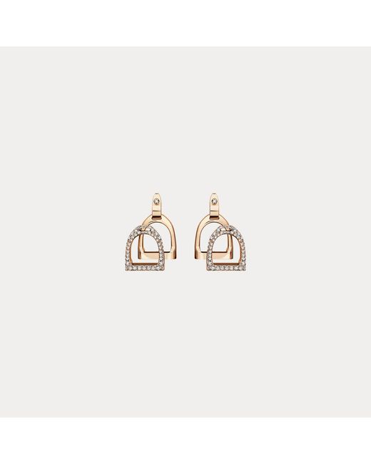 Ralph Lauren Metallic Pave Diamond Double-stirrup Earrings