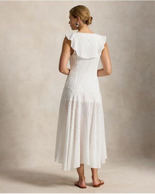 Polo Ralph Lauren White Eyelet Gauze Dress