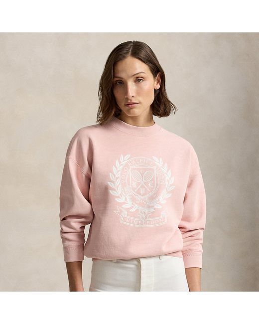 Polo Ralph Lauren Pink Wimbledon Crest Fleece Crewneck