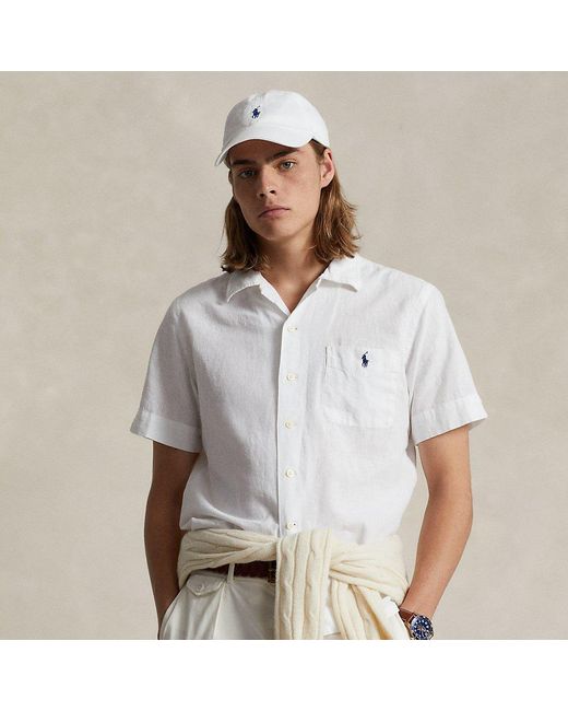 Polo Ralph Lauren Classic Fit Linnen-katoenen Overhemd in het White voor heren