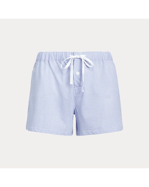 Ralph Lauren Blue Striped Cotton Jersey Sleep Short