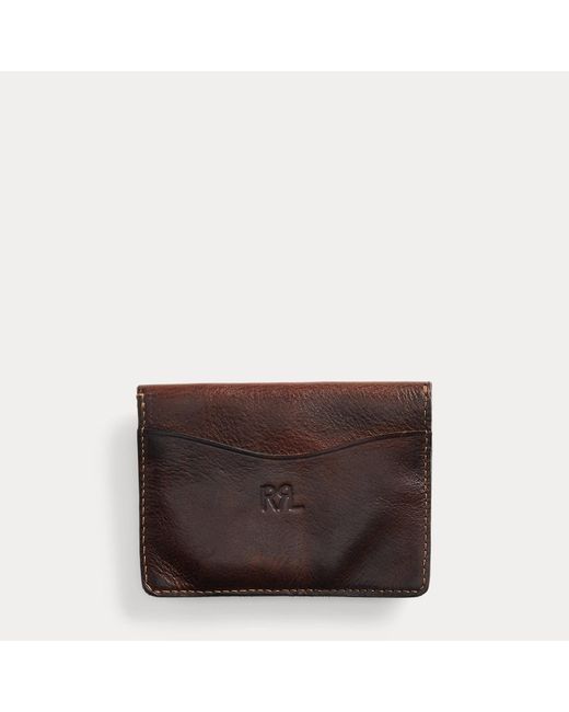 RRL Brown Leather Card Case for men