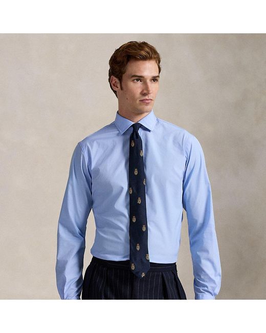 Ralph Lauren Blue Custom Fit Poplin Shirt for men