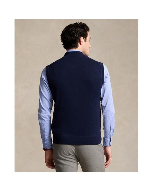 Polo Ralph Lauren Blue Washable Wool Full-zip Gilet for men