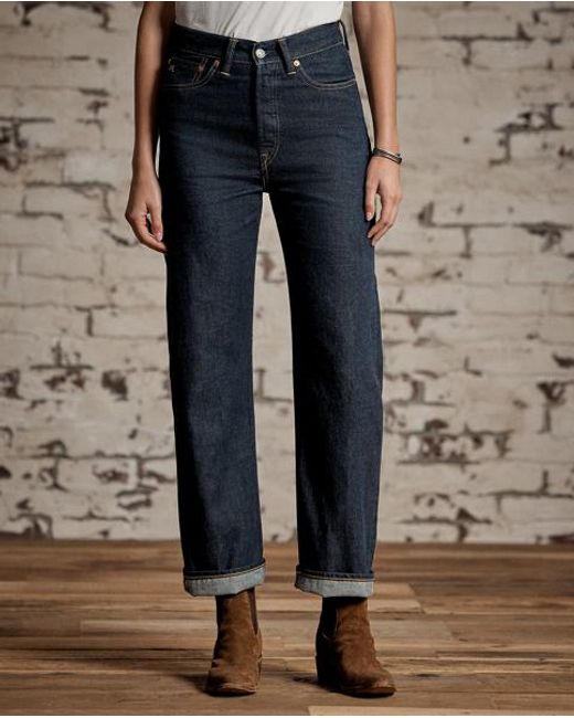 Jeans Rinse De Pernera Recta RRL de color Blue