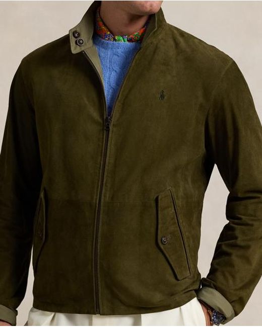 Polo Ralph Lauren Wendbare Wildleder-Taft-Jacke in Green für Herren
