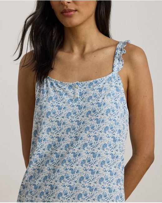 Camisón Paisley De Punto Jersey Ralph Lauren de color Blue