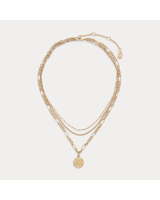 Ralph Lauren Gelaagde Goudkleurige Ketting Met Hanger in het Metallic