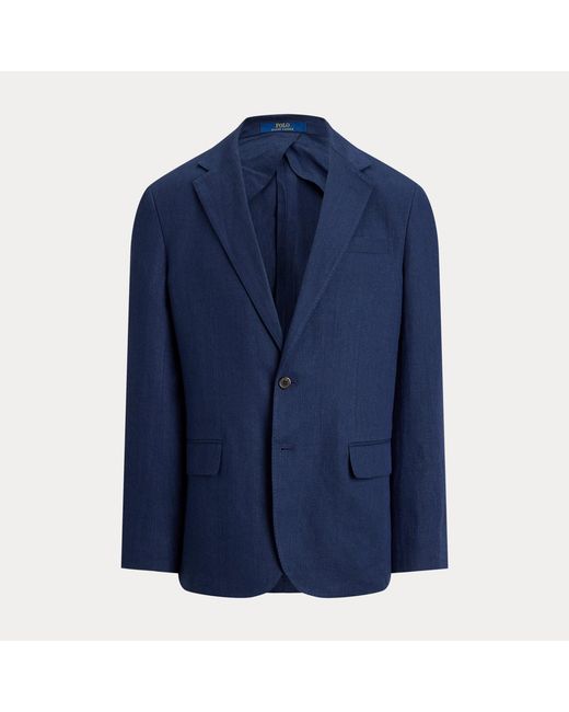 Polo Ralph Lauren Blue Polo Soft Modern Fit Linen-Blend Jacket for men