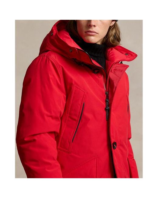 Polo Ralph Lauren Red Faux-fur-trim Down Hooded Coat for men