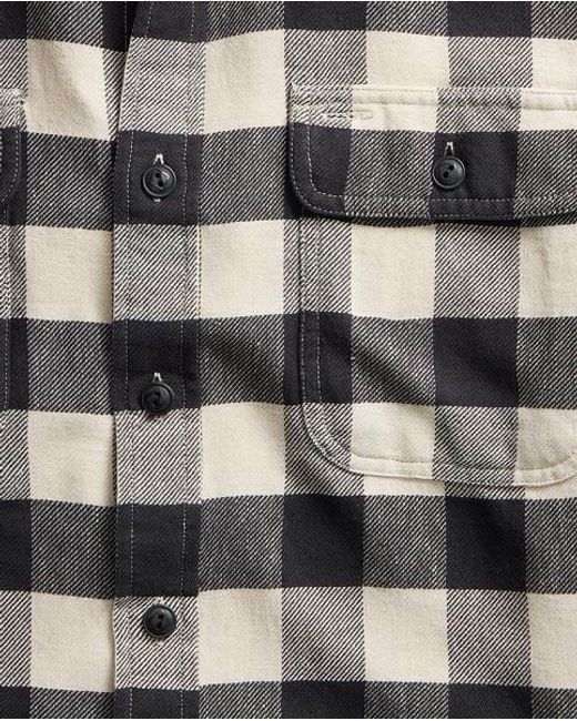 RRL Gray Buffalo Check Twill Workshirt for men