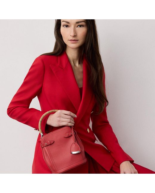 Ralph Lauren Red The Ralph Lauren Calfskin Small Bucket Bag