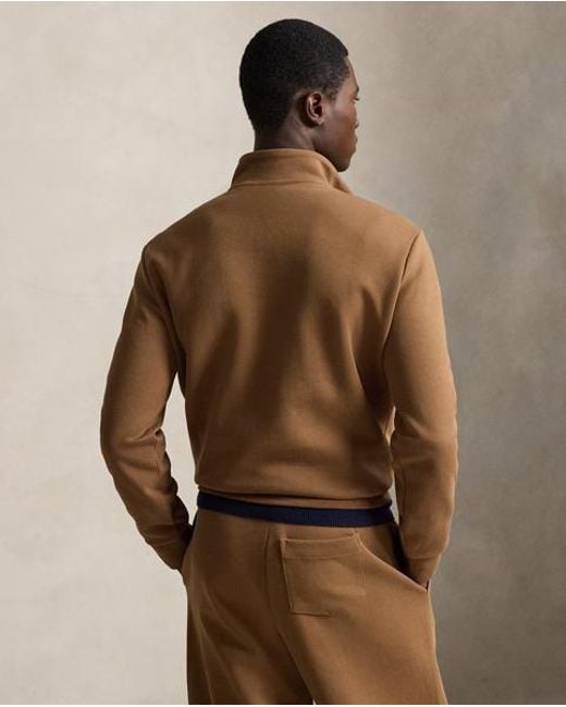 Polo Ralph Lauren Brown Double-Knit Quarter-Zip Pullover for men