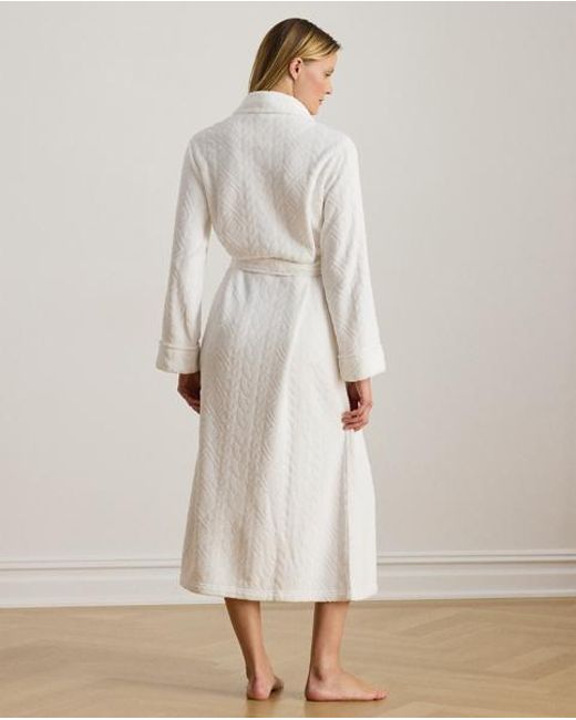 Peignoir Chenille Châle Ceinturé Ralph Lauren en coloris White