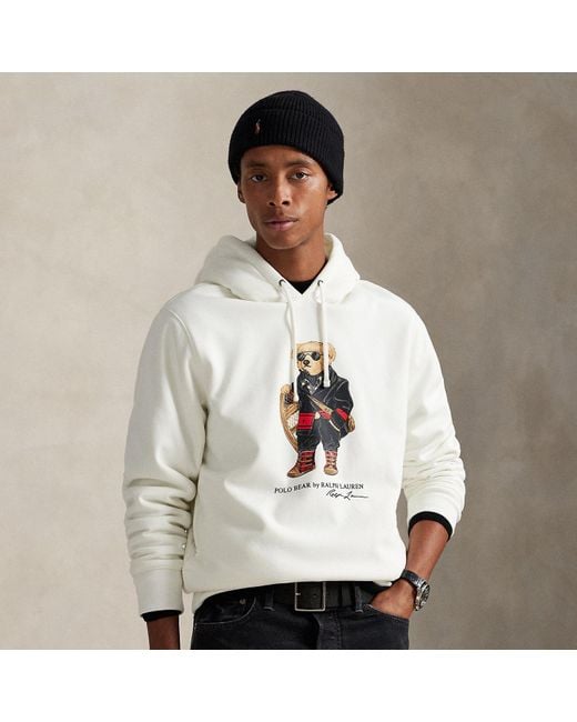 Ralph Lauren Gray Polo Bear Fleece Hoodie for men