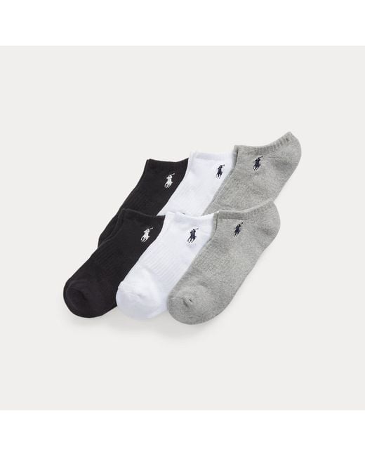 Polo Ralph Lauren Gray Cotton-Blend Low-Cut Sock 6-Pack for men