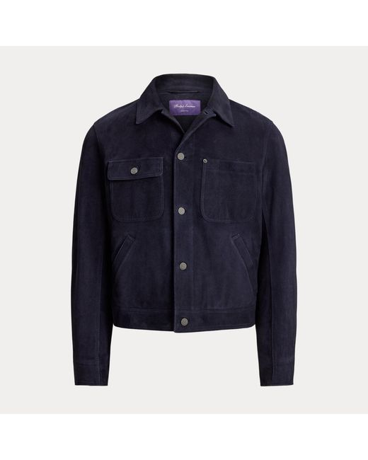 Ralph Lauren Blue Suede Jacket for men