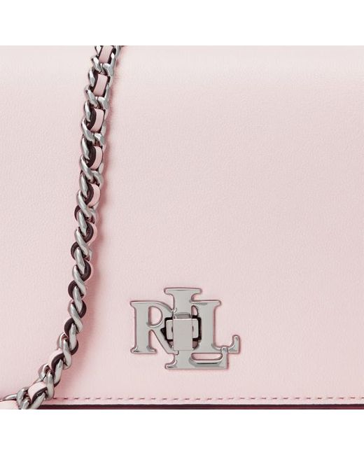 Lauren by Ralph Lauren Pink Leather Crossbody Turn-lock Tech Case