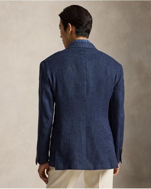 Polo Ralph Lauren Blue Polo Tailored Fit Tweed Blazer for men