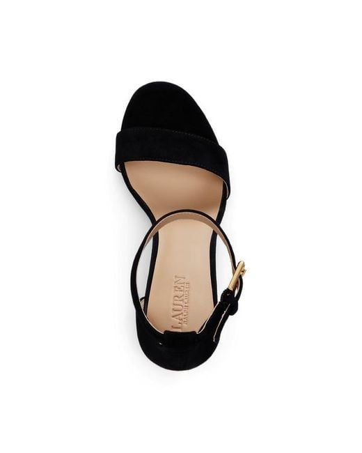 Sandali Sylvia in camoscio con plateau di Ralph Lauren in Black