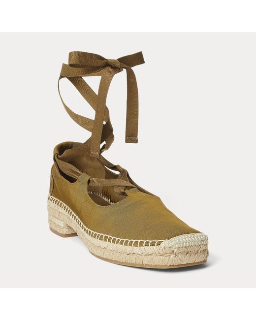 Polo Ralph Lauren Natural Grosgrain Lace-Up Espadrille