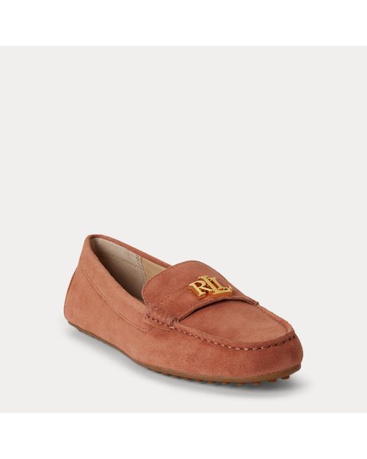 Ralph Lauren Brown Barnsbury Suede Loafer