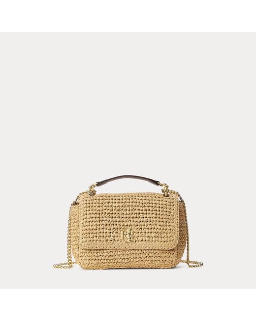 Ralph Lauren Sophee Medium Tas Van Geweven Stro in het Natural