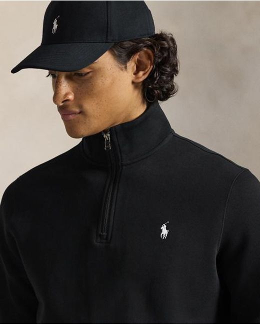 Polo Ralph Lauren Black Double-Knit Quarter-Zip Pullover for men