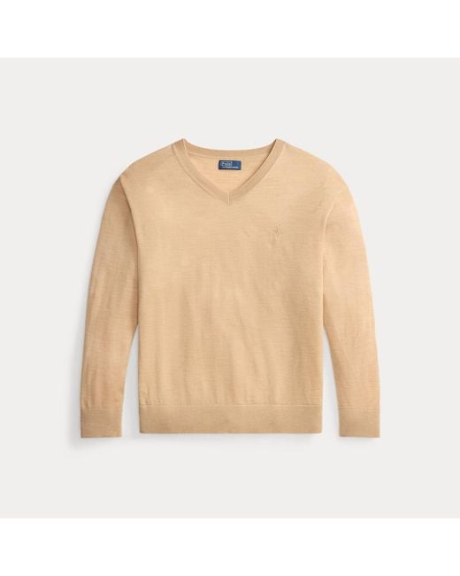 Polo Ralph Lauren Natural Wool V-Neck Sweater