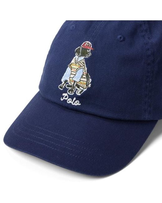 Ralph Lauren Blue Dog-Embroidered Twill Ball Cap for men