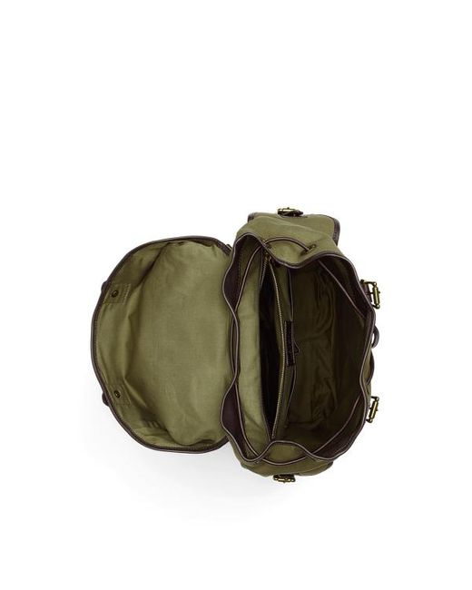 Polo Ralph Lauren Green Leather-trim Canvas Backpack for men