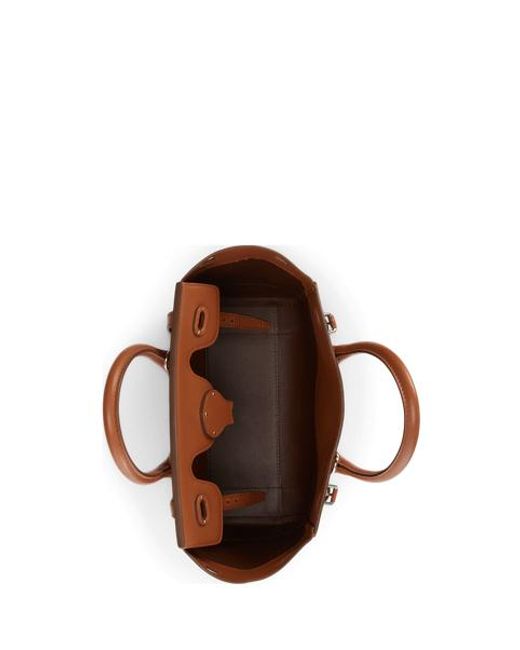 Ralph Lauren Brown Tasche Soft Ricky 27 Aus Kalbsleder