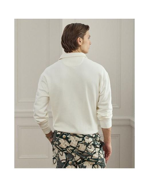 Ralph Lauren White Crest Cotton-Cashmere Sweatshirt for men