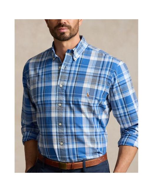 Ralph Lauren Blue Big & Tall - Plaid Oxford Shirt for men