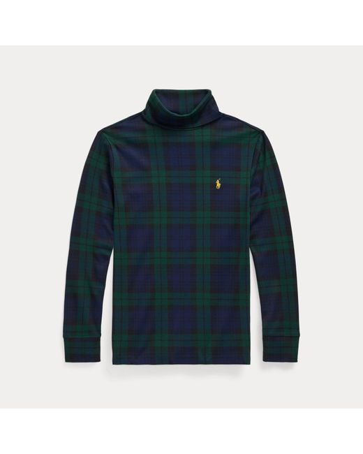 Polo Ralph Lauren Blue Ralph Lauren Boy's Plaid Cotton Interlock Turtleneck for men