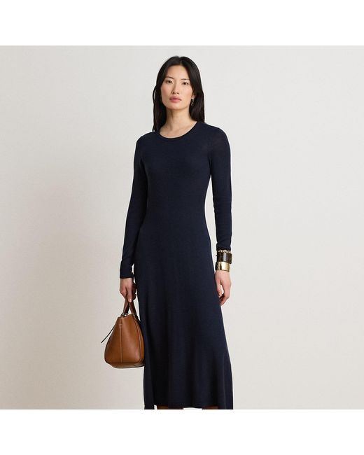 Ralph Lauren Blue Wool Crewneck Jumper Dress