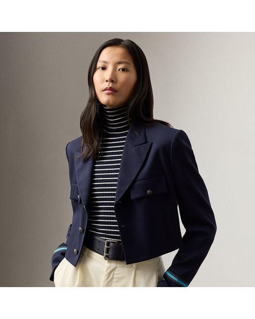 Ralph Lauren Blue Nell Wool-Blend Gabardine Jacket