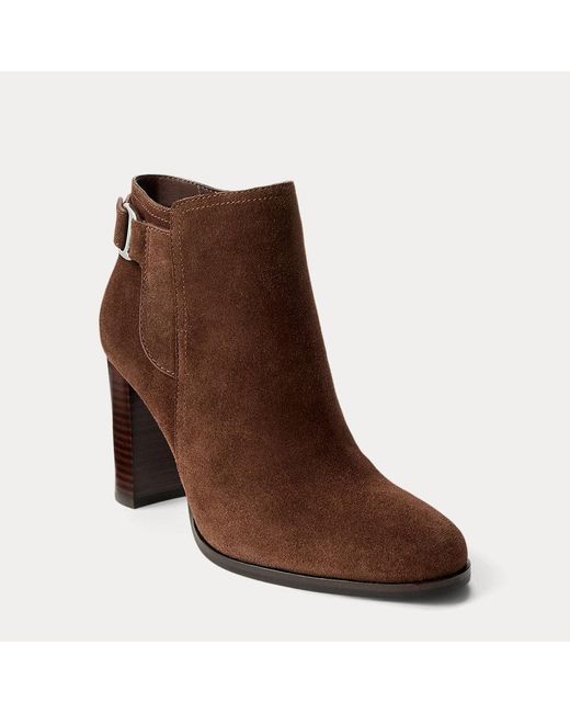 Bottines À Talon Tasha En Daim Ralph Lauren en coloris Brown