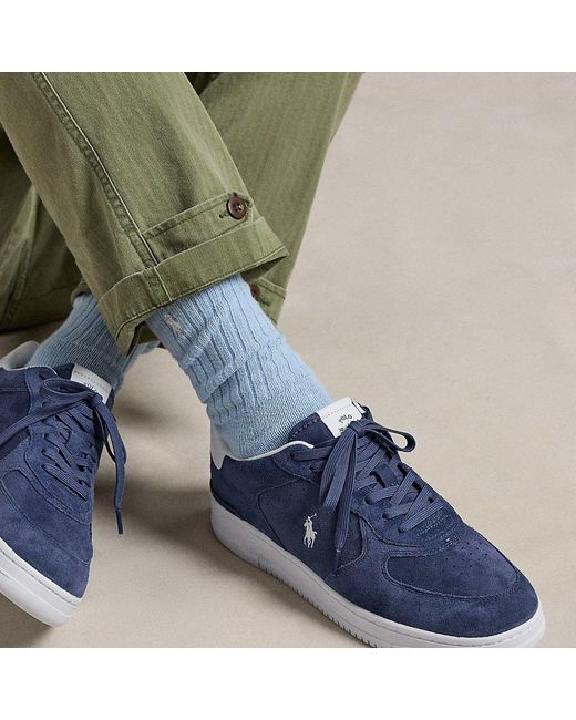Polo Ralph Lauren Blue Masters Court Suede Trainer for men