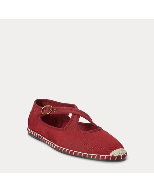 Polo Ralph Lauren Red Grosgrain Mary Jane Espadrille