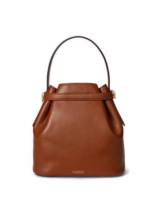 Ralph Lauren Blue Leather Medium Blaike Bucket Bag