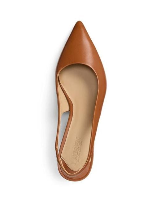Ralph Lauren Brown Lolah Ii Leather Slingback Pump