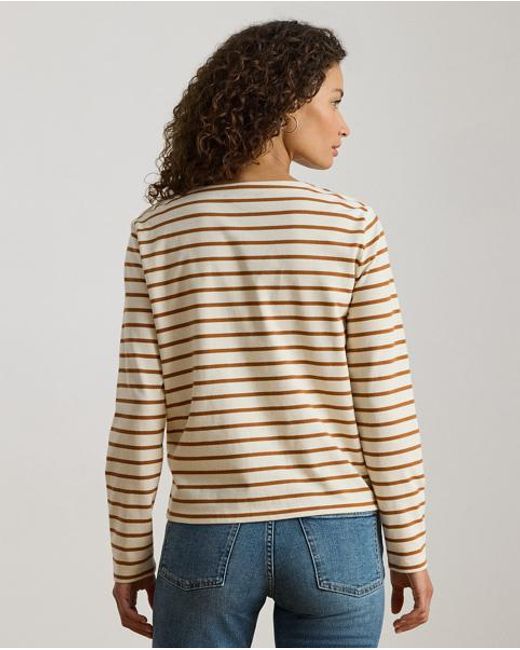 Ralph Lauren Multicolor Jersey-Oberteil Mit U-Boot-Ausschnitt