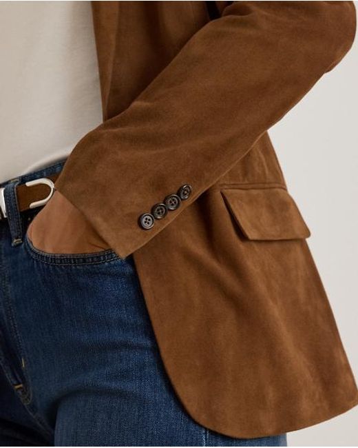 Ralph Lauren Brown Goat-Suede Blazer