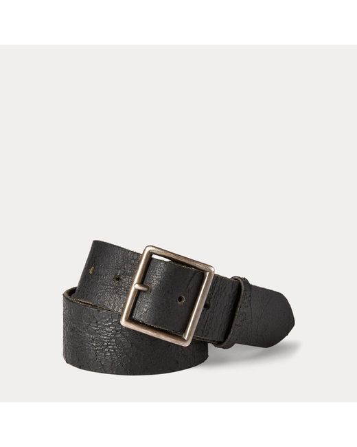 RRL Multicolor Distressed Leather Belt for men
