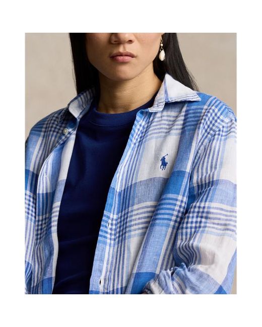 Camicia in lino Relaxed-Fit di Ralph Lauren in Blue